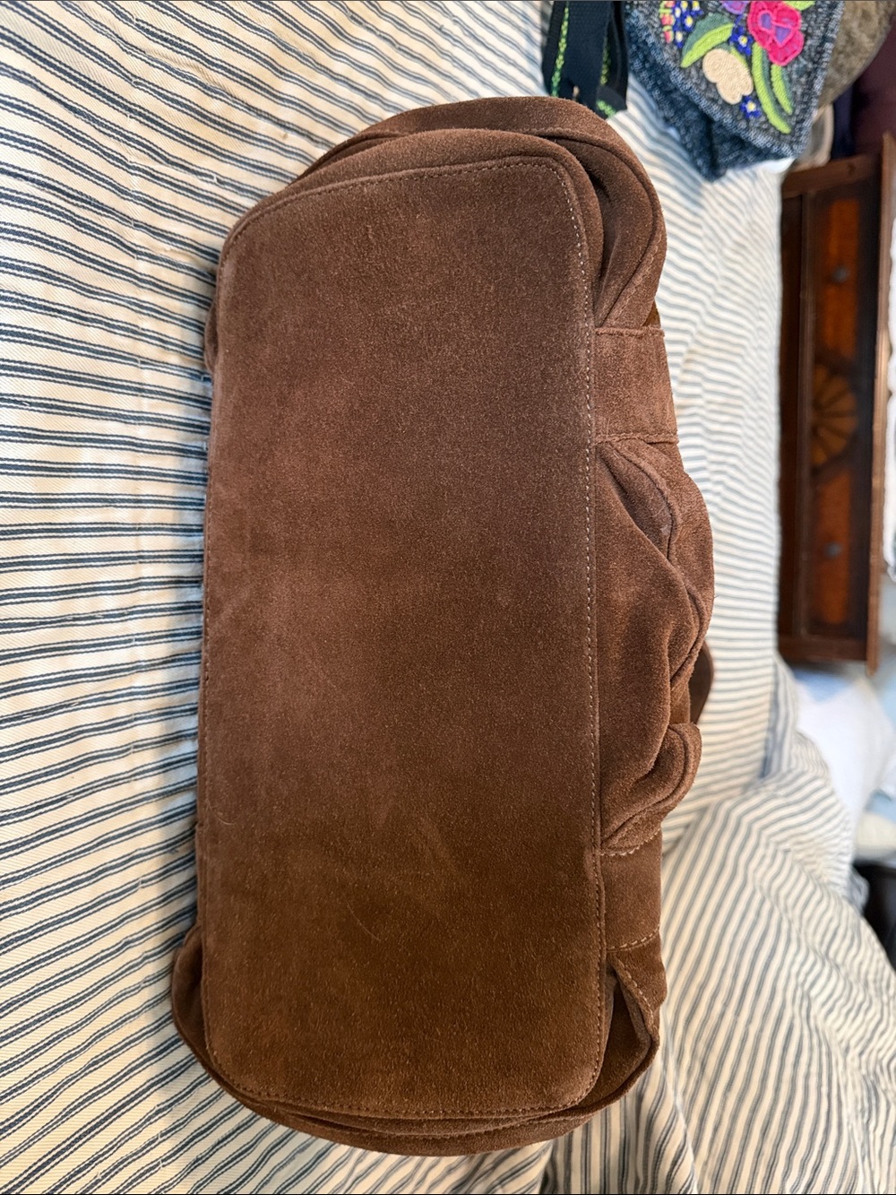 Free People Caravan Brown Suede Tote Bag with Carry Handles - Picture 2 of 6